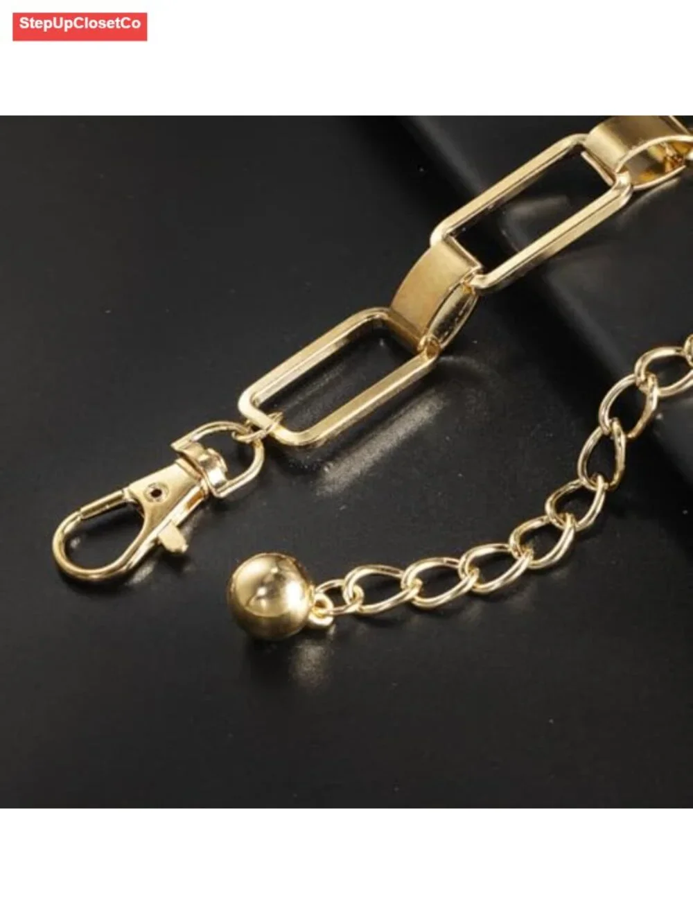 Women's Metal Waist Chain Belt, Adjustable Length, Chic Dress Accessory